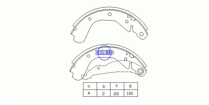 OPEL CORSA A 해치백 (S83) 드럼 브레이크 신발 OEM:160674 FSB216 GS6214, OK-BS179